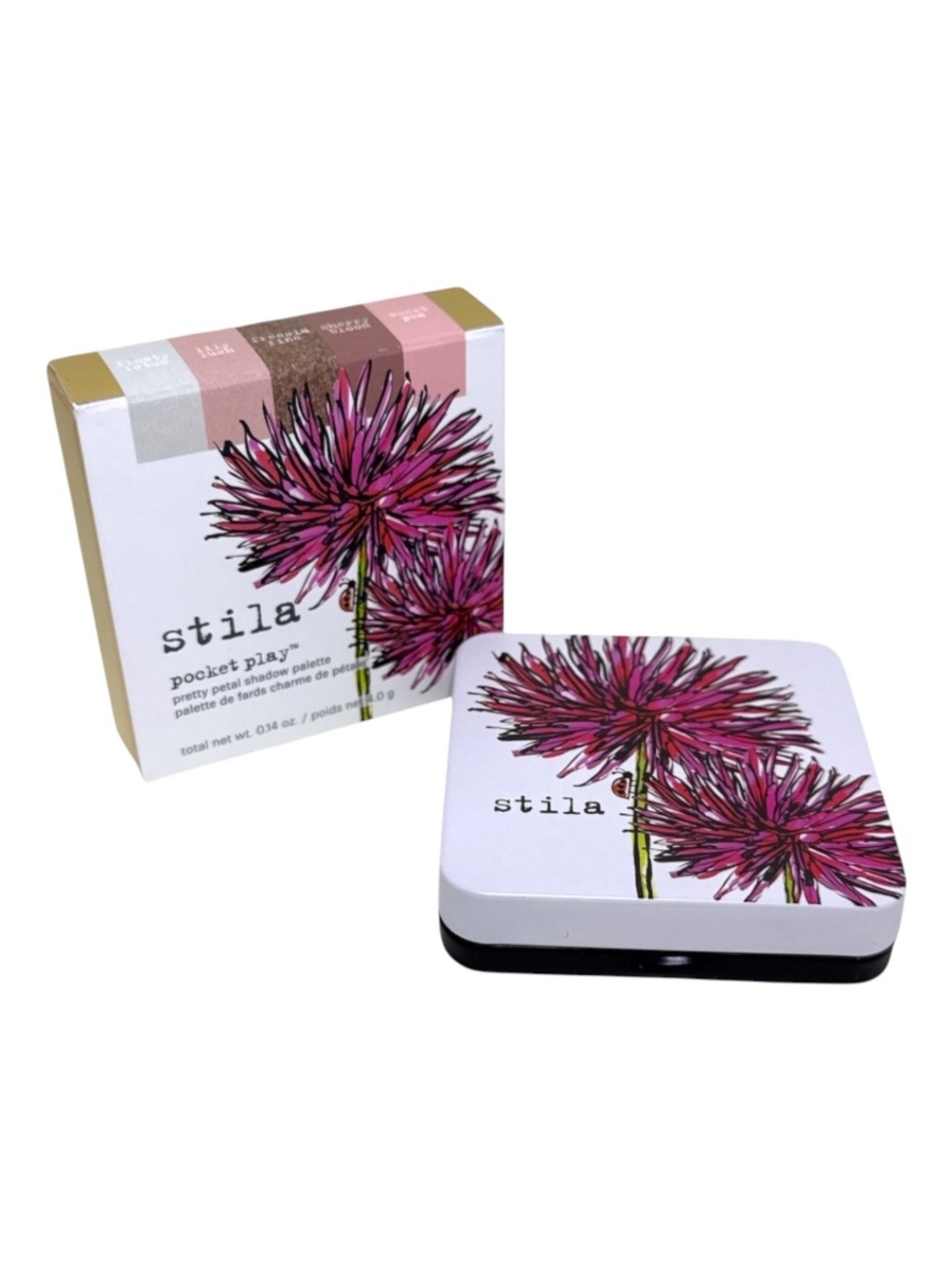 NWT & NIB Stila Pocket Play Pretty Petal Shadow Palette Floral Eye Makeup - Picture 3 of 6